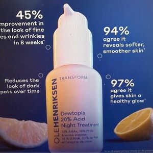 Ole Hendrickson, NWT, Utopia 20% acid night treatment, facial night‎ serum 1 oz